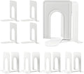 HappyHapi 7 Pairs Book Ends, Heavy Duty Bookends for Shelves, White