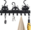 Cat Key Holder for Wall, 3-Cat Key Hanger with 8 Hooks
