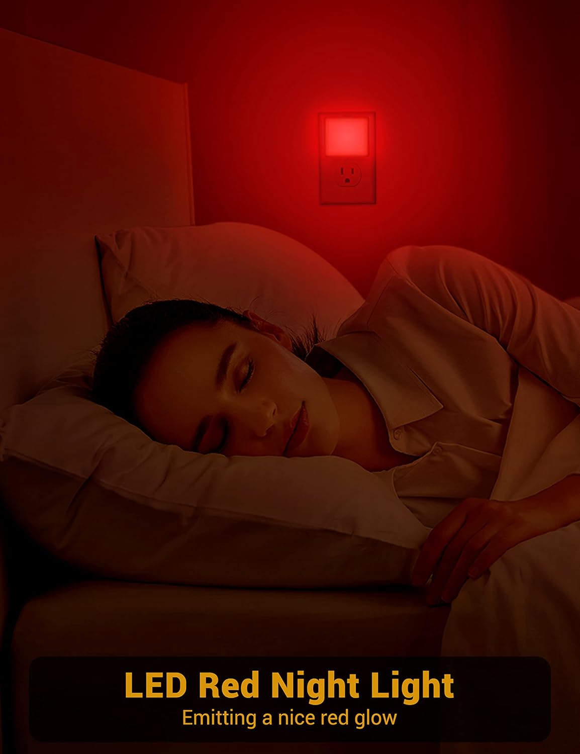 JandCase Red Night Light, Red NightLight[2 Pack],0.3W LED Night Light