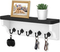Nekon Key Holder for Wall, 11.8" W x 3.5" H x 2.8" D Wall Shelf, Black