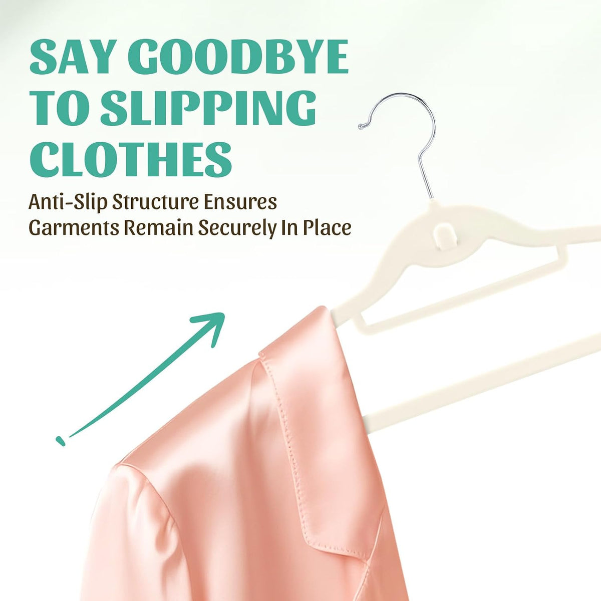 Sishynio Velvet Hangers 30 Pack, Ivory Slim Non-Slip Clothes Hangers