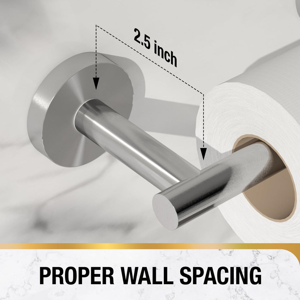 HITSLAM Brushed Nickel Toilet Paper Holder, Double Post Pivoting, SS304