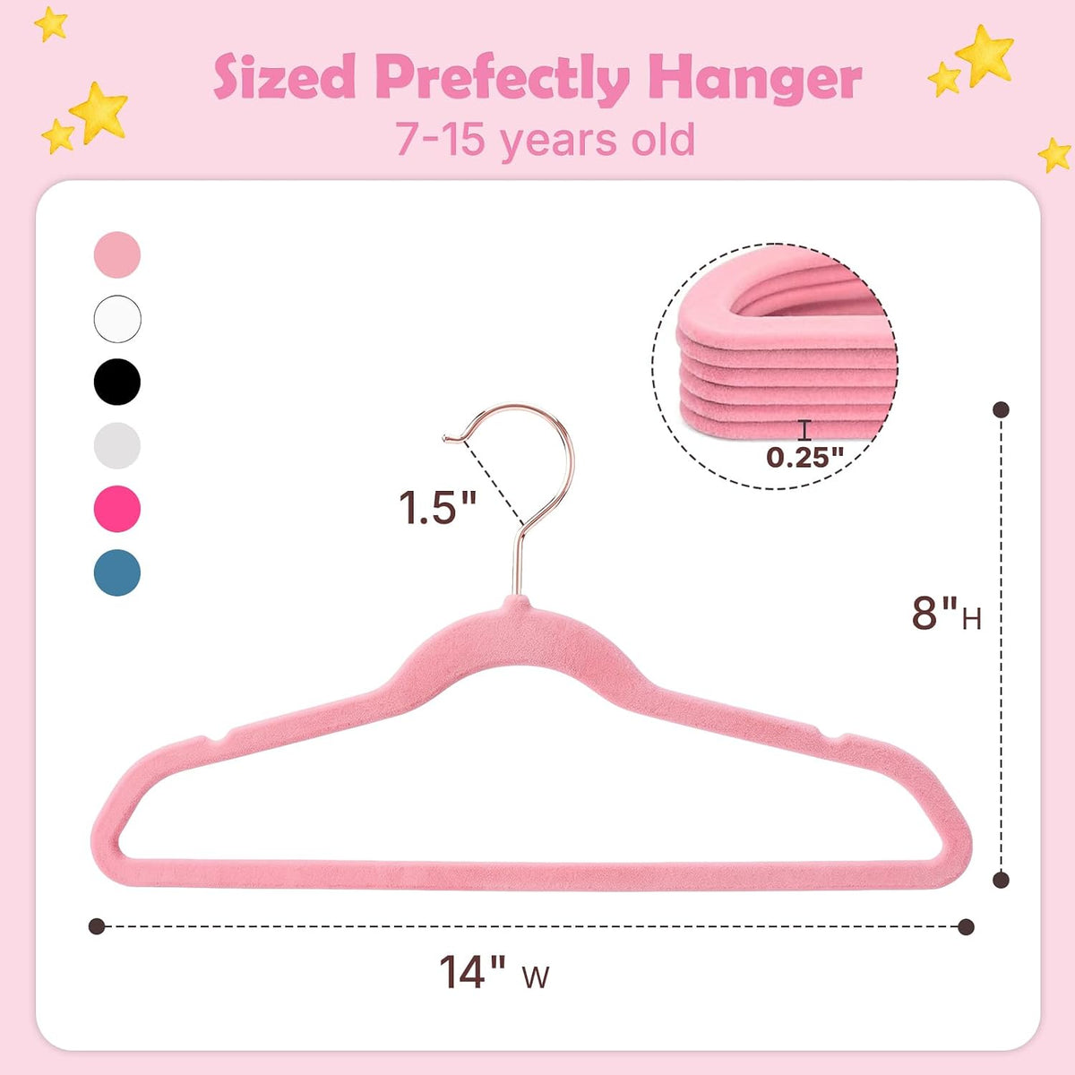 HOUSE DAY Velvet Kids Hangers 60 Pack, Premium Childrens Hangers for Closet