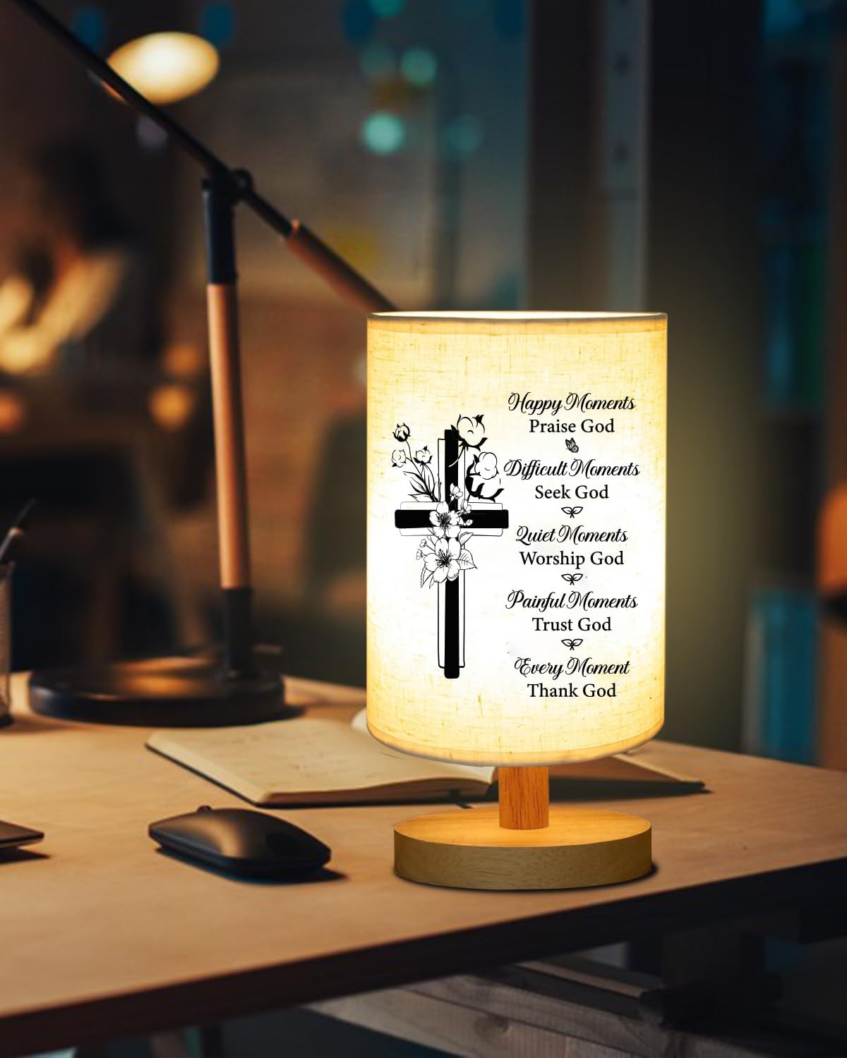 Christian Gifts for Women Faith, Spiritual Inspirational Fabric Table Lamp