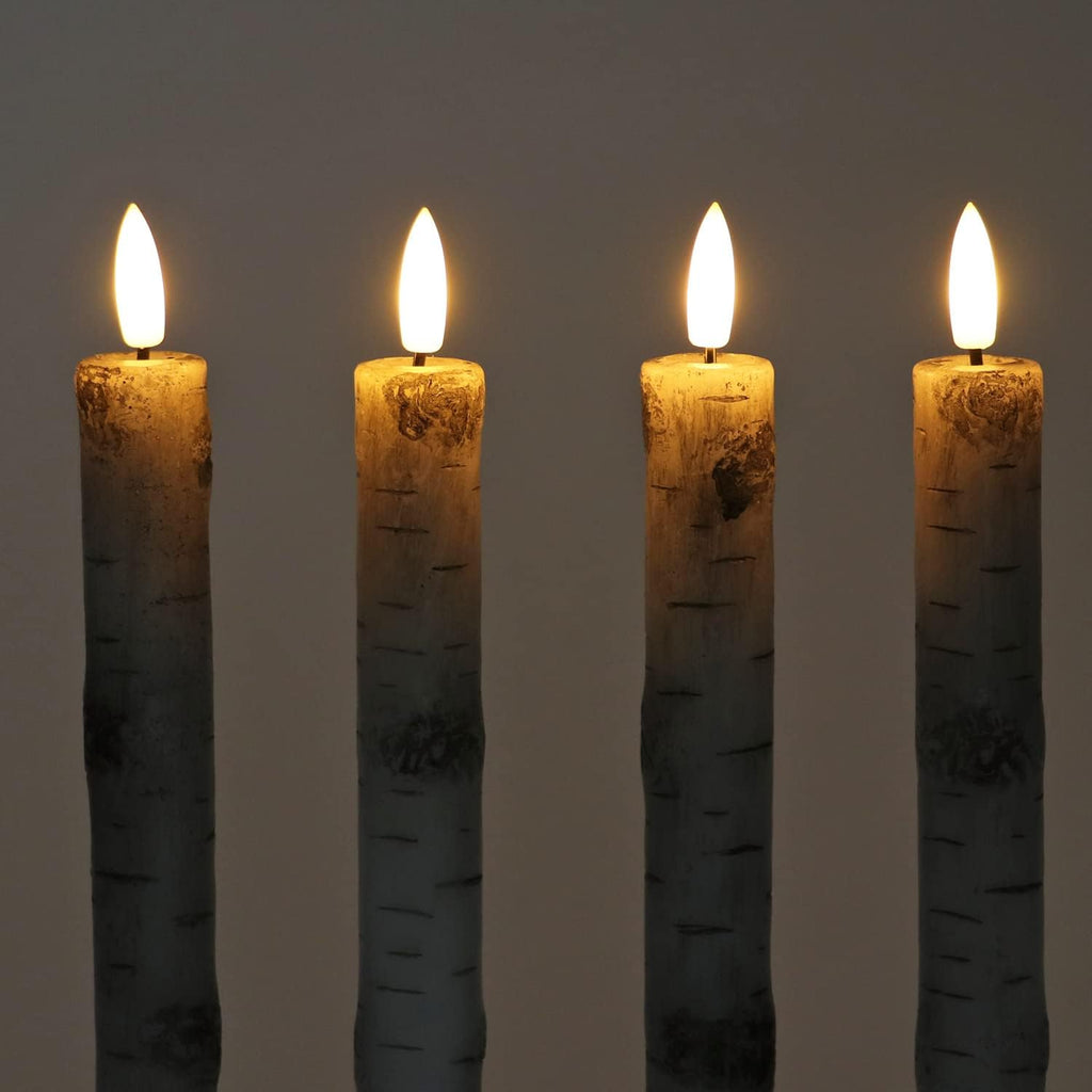 Fanna Birch Flameless Taper Candles, Real Wax, Remote & Batteries Included