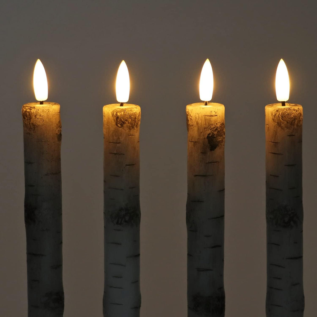 Fanna Birch Flameless Taper Candles, Real Wax, Remote & Batteries Included