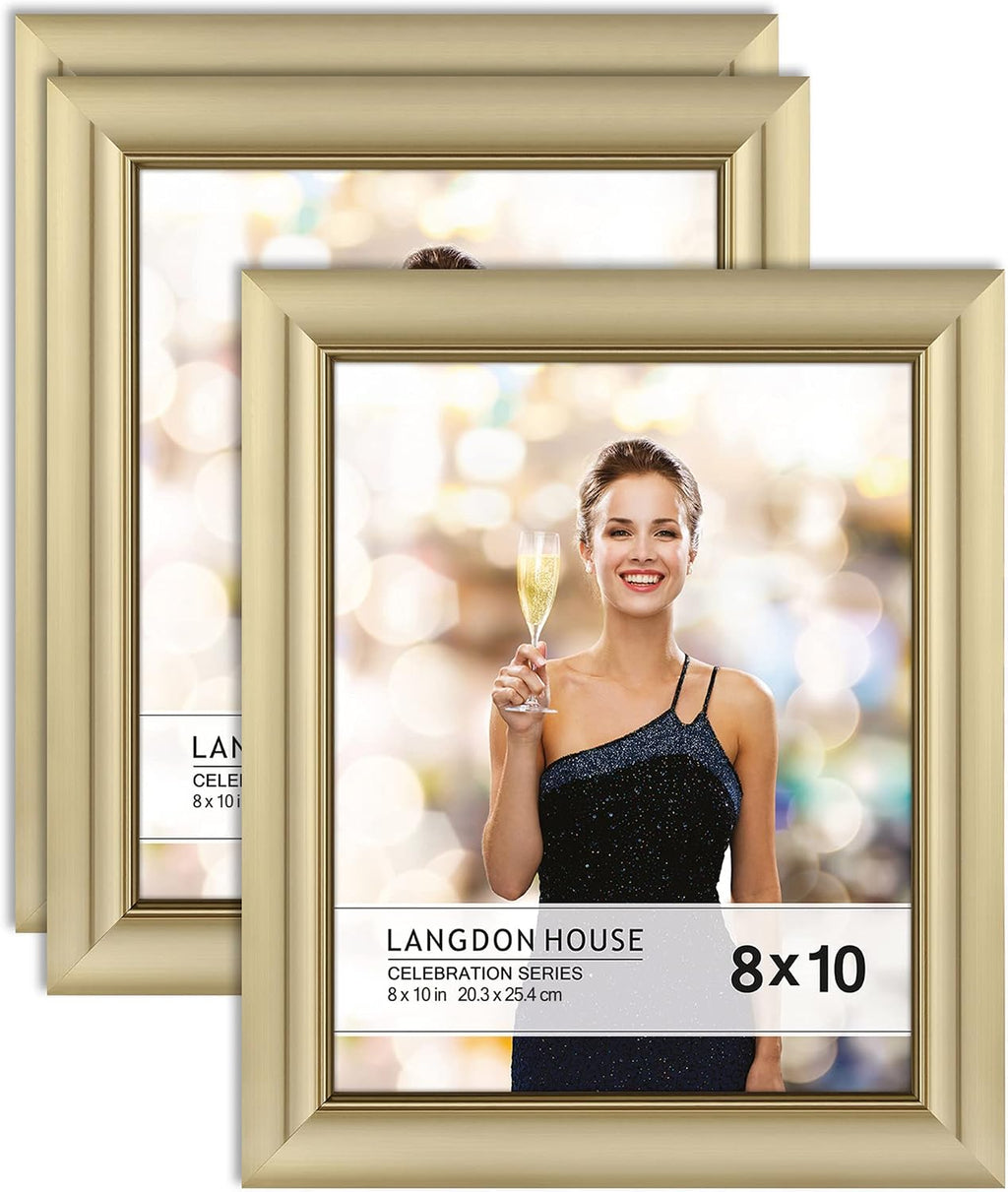 Langdon House 8x10 Picture Frames - Gold, 3 Pack - Celebration Collection