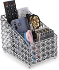 Sumnacon Remote Control Holder Crystal Remote Holder for Table Gorgeous TV Remote Holder with 3 Slots Stylish Table Remote Caddy Decorative Remote Control Organizer for Bedroom Living Room Office