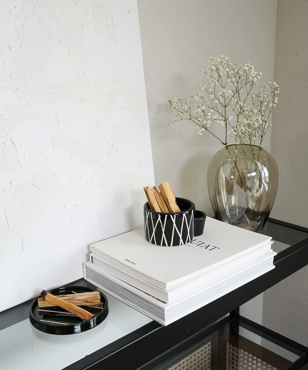 Bursera Onyx Ceramic Plate, Tree Planted with Every Order, Smudging Tray for Palo Santo, White Sage, Incense Burner and Jewelry Dish, Decorative Plate