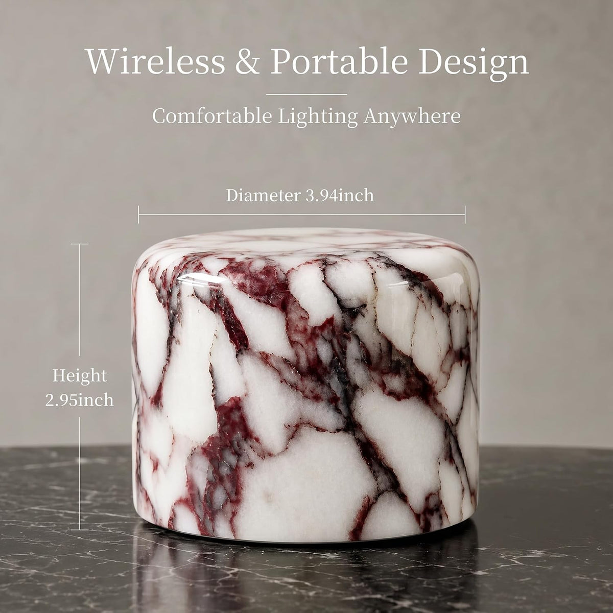 AOPO Natural Marble Cordless Touch Dimmable Table Lamp Night Light