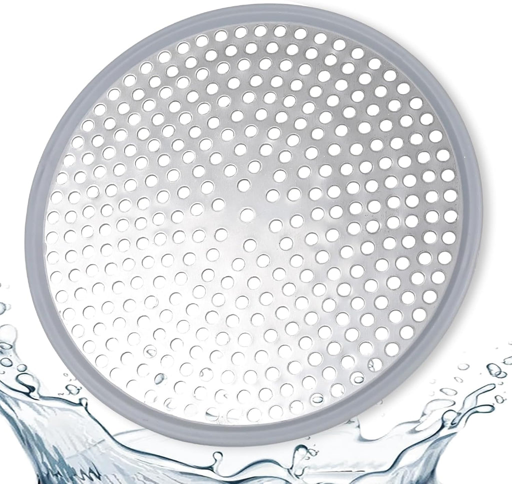 Stainless Steel Shower Drain Hair Catcher/Strainer/Silicone Edges