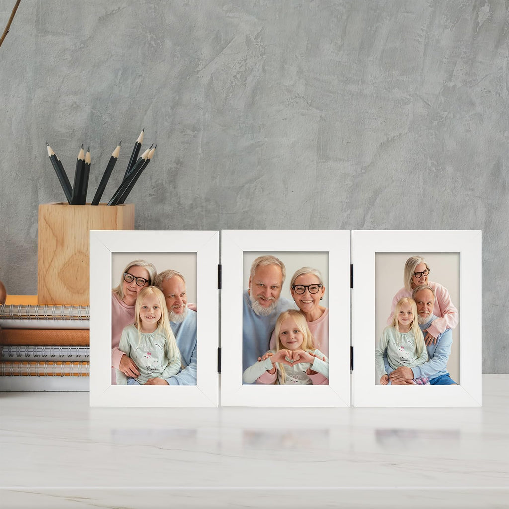 Frametory, 4x6 Triple Picture Frames White, 1 Pack