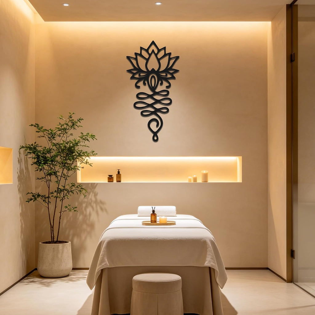 Xedatric Lotus Wall Decor Metal Sculpture for Yoga Room Meditation Decor