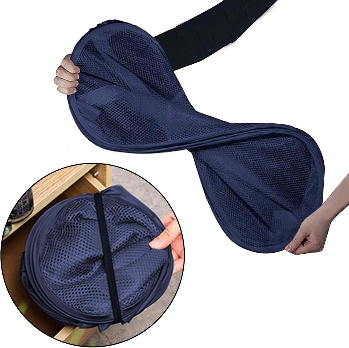 2 Pack Collapsible Pop Up Laundry Basket, Large Capacity Mesh Hamper