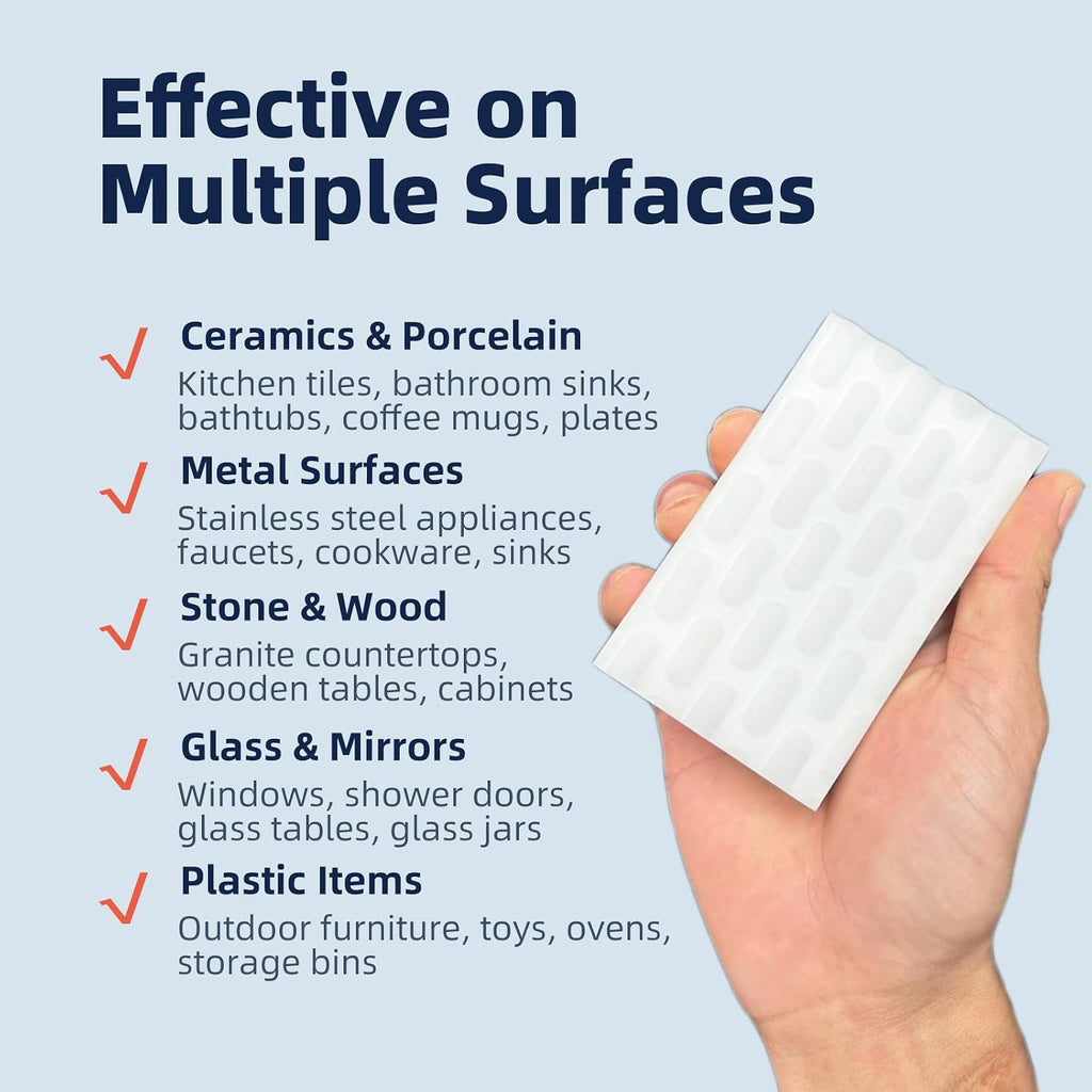 Magic Sponge Eraser, Melamine Sponges for Cleaning, 2X Density, 20 Pcs in Bulk, Long Lasting Scrub Pads for Kitchen, Bathroom, Furniture, Tub, Sink, Floors, Baseboard, Shoes, Wall Cleaner