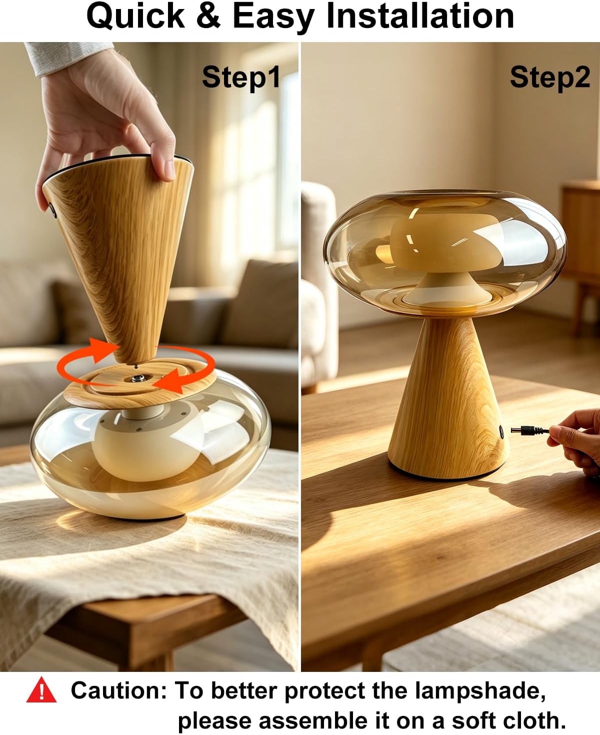Lightdot Modern Mushroom Table Lamp Dimmable RGB Ambient Lighting Gift Box