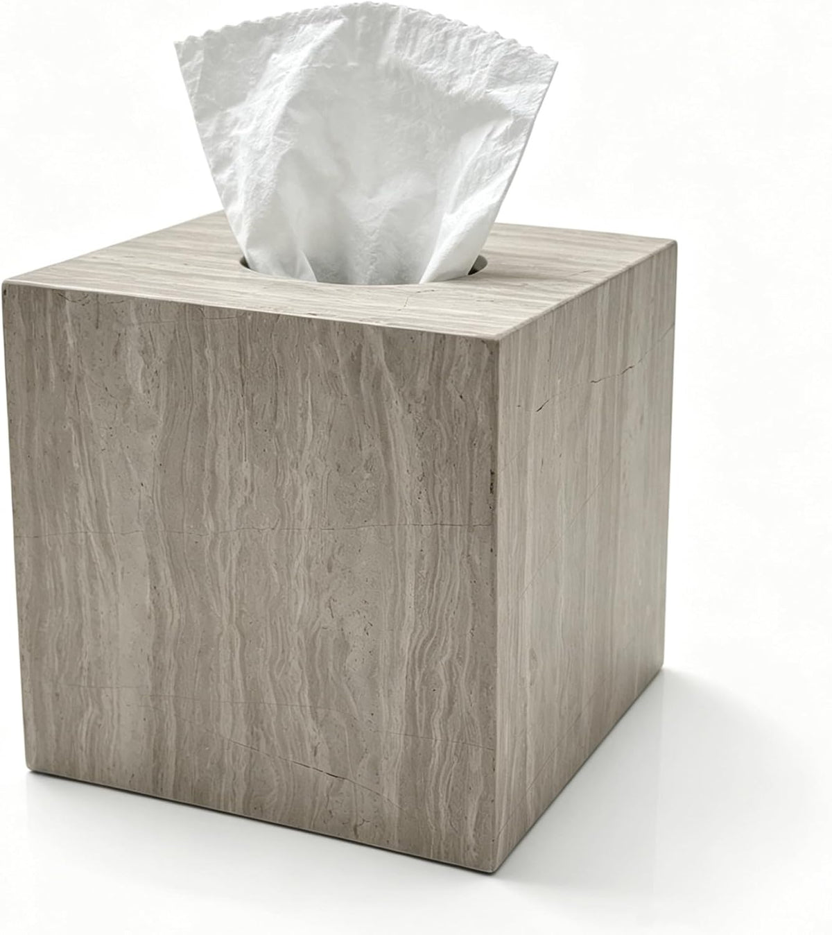 Natural Marble Square Tissue Box Holder Cover for Bathroom