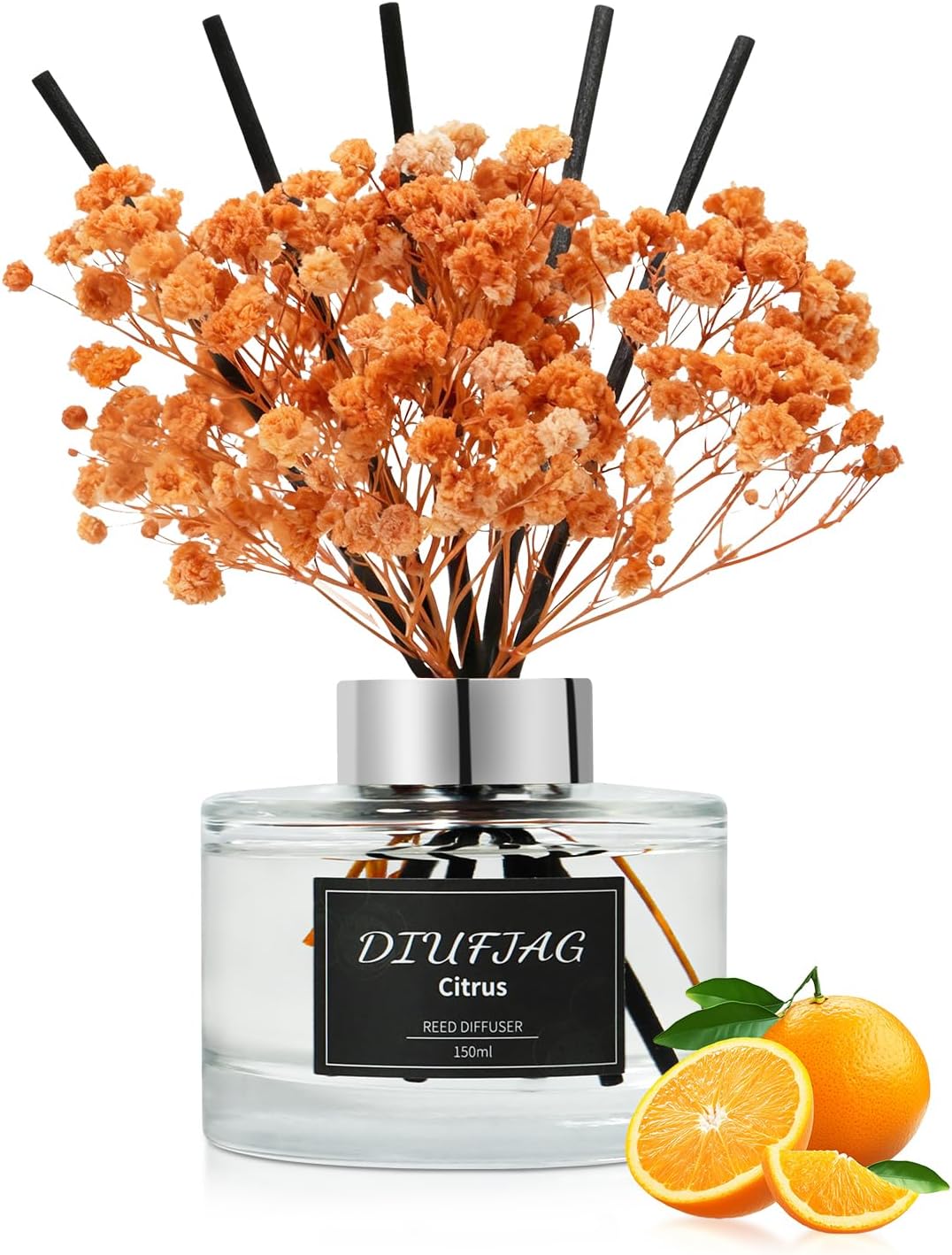Citrus Reed Diffuser Set, 5.07 fl oz Scented Oil Diffuser