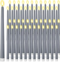 Handepo 48 Pack Flameless LED Taper Candle, Dusty Blue, 11 Inch