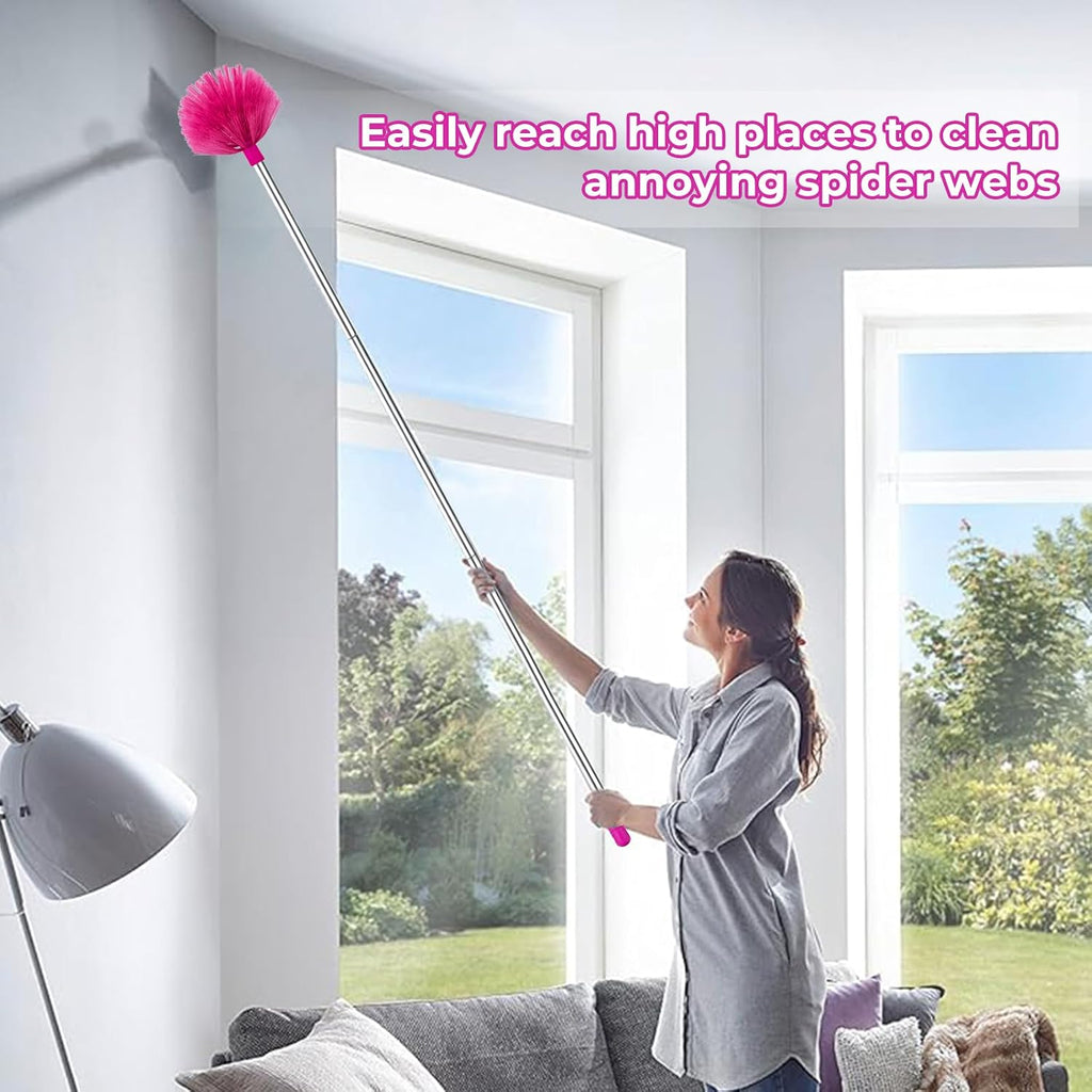 CALBEAU Pink Ceiling Fan Cleaner Duster, Ceiling Fan Duster Kit, 13PCS
