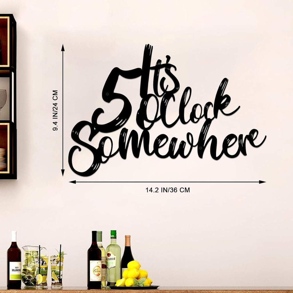 Resama It's 5 o'clock Somewhere Black Metal Wall Sign