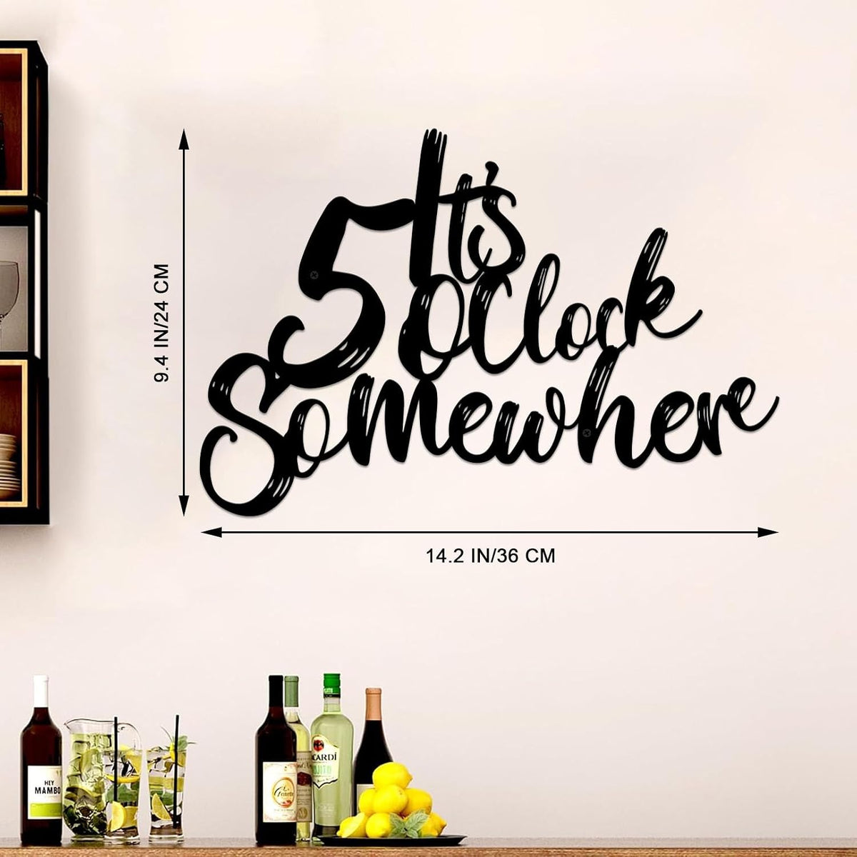 Resama It's 5 o'clock Somewhere Black Metal Wall Sign