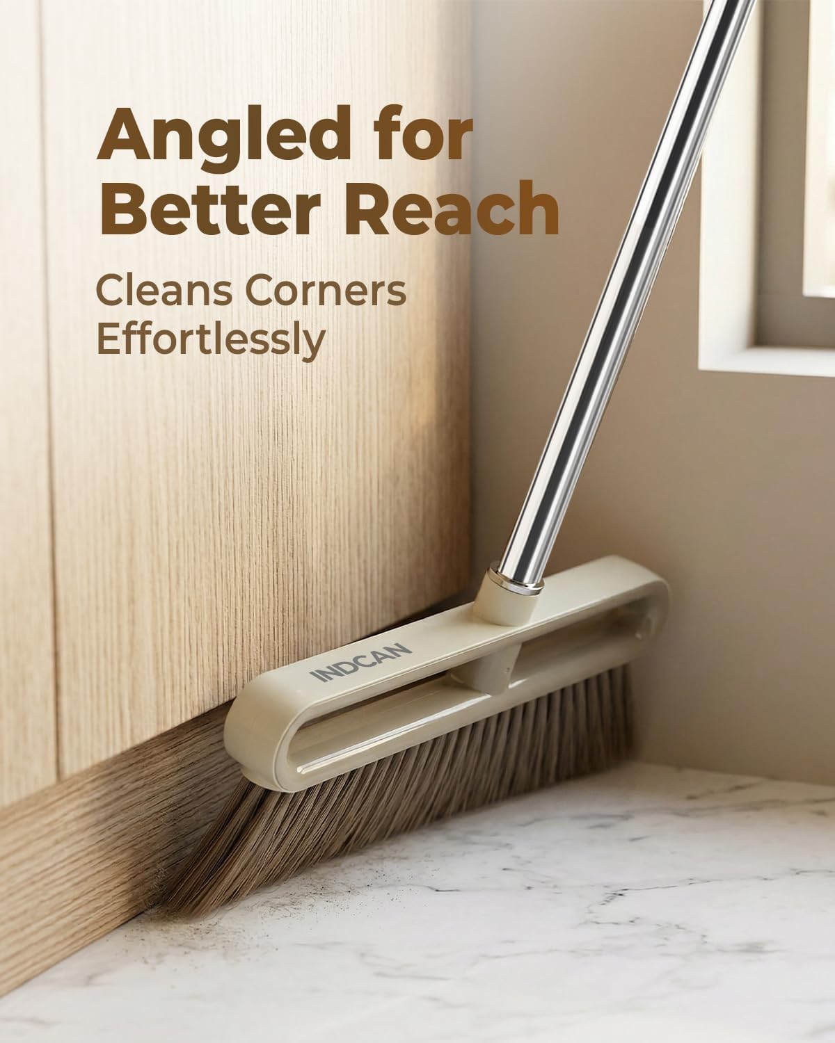 Broom and Dustpan Set with 52" Adjustable Long Handle, (Santra Lite)
