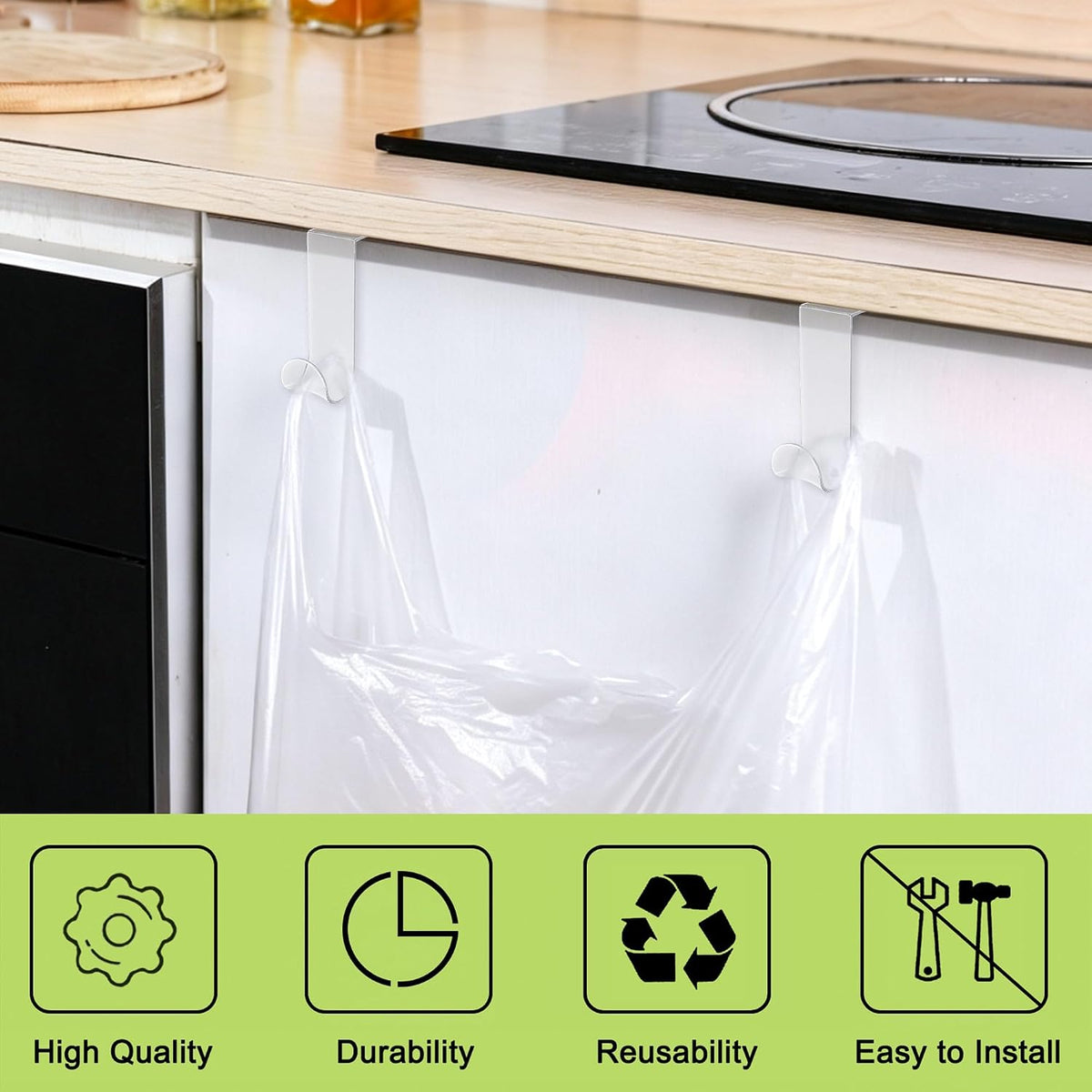 16Pcs Over Cabinet Door Hooks Plastic Over The Door Single Hook Space-Saving Hanger Extender Clips Multi-Purpose Hook for Kitchen Bathroom (Transparent)