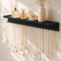 Wall Mounted Necklace Holder with Shelf, Wall Jewelry Organizer,Black
