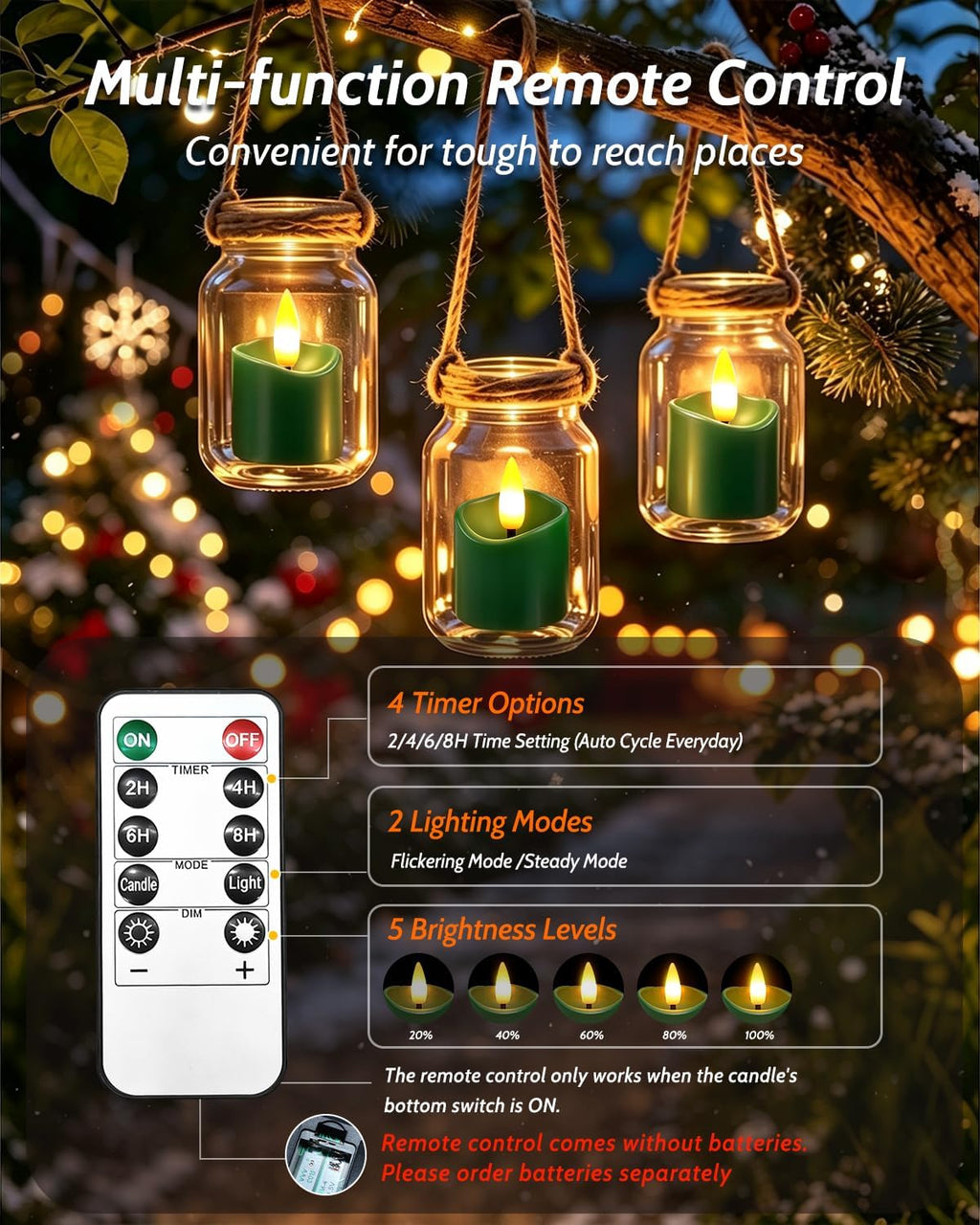 6 Pack Small Rechargeable Flameless Candles with Remote Timer