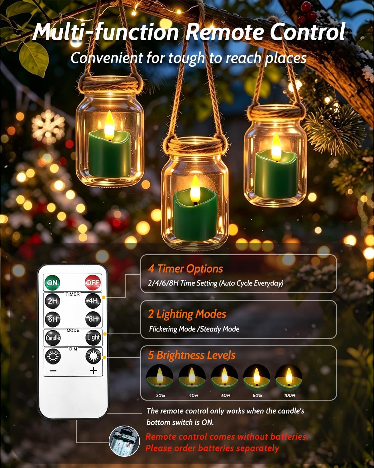 6 Pack Small Rechargeable Flameless Candles with Remote Timer