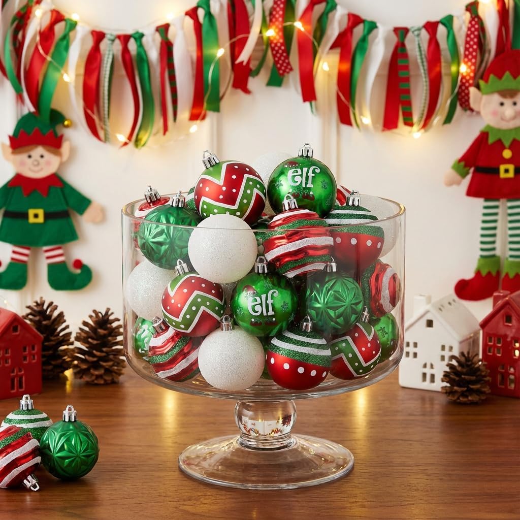 Valery Madelyn 30ct Christmas Ball Ornaments Tree Decorations Set 2.36 Inch