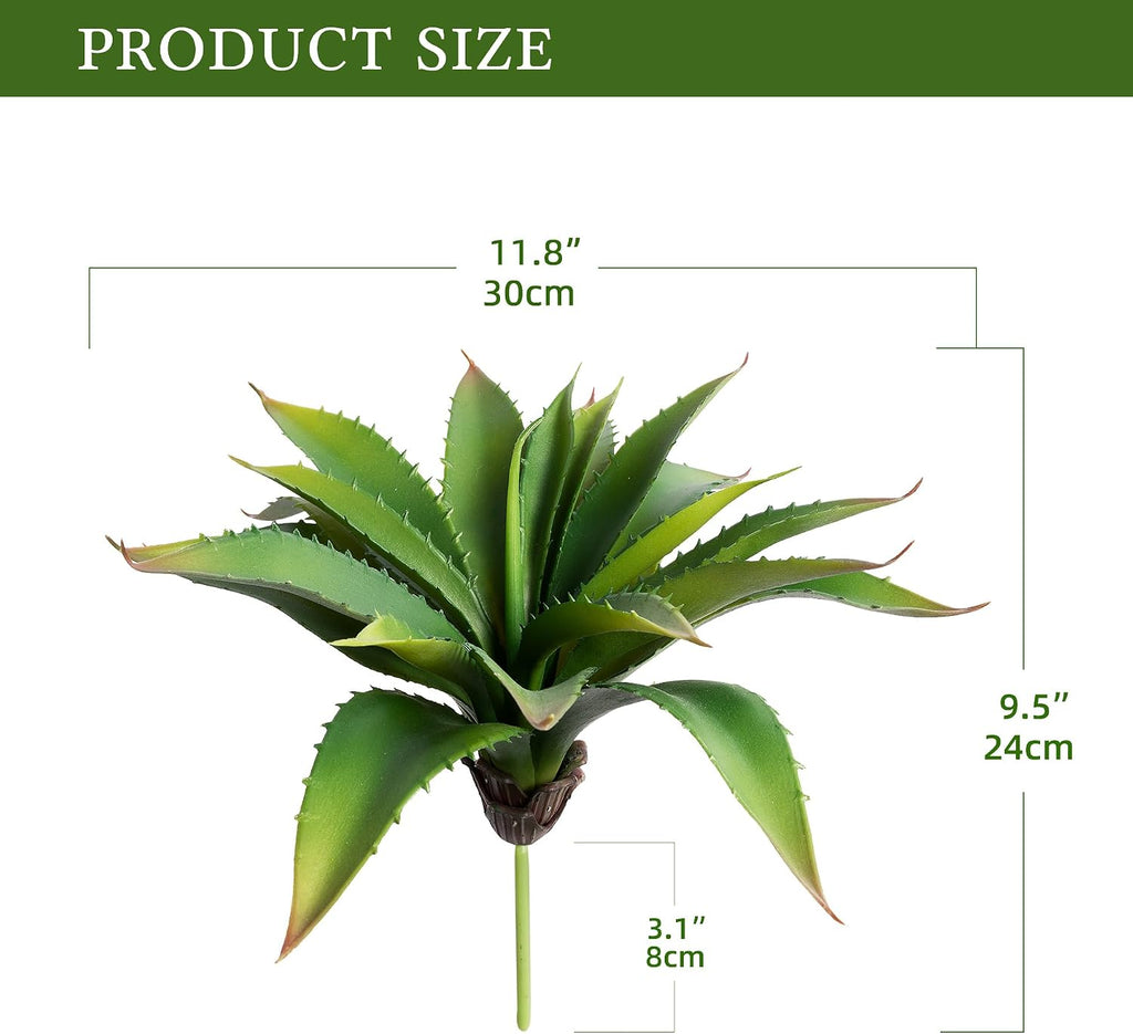 Faux Agave Plant Outdoor Artificial Succulents UV Resistant Green