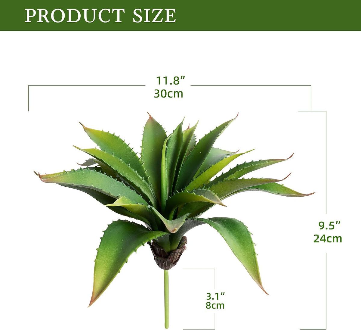 Faux Agave Plant Outdoor Artificial Succulents UV Resistant Green