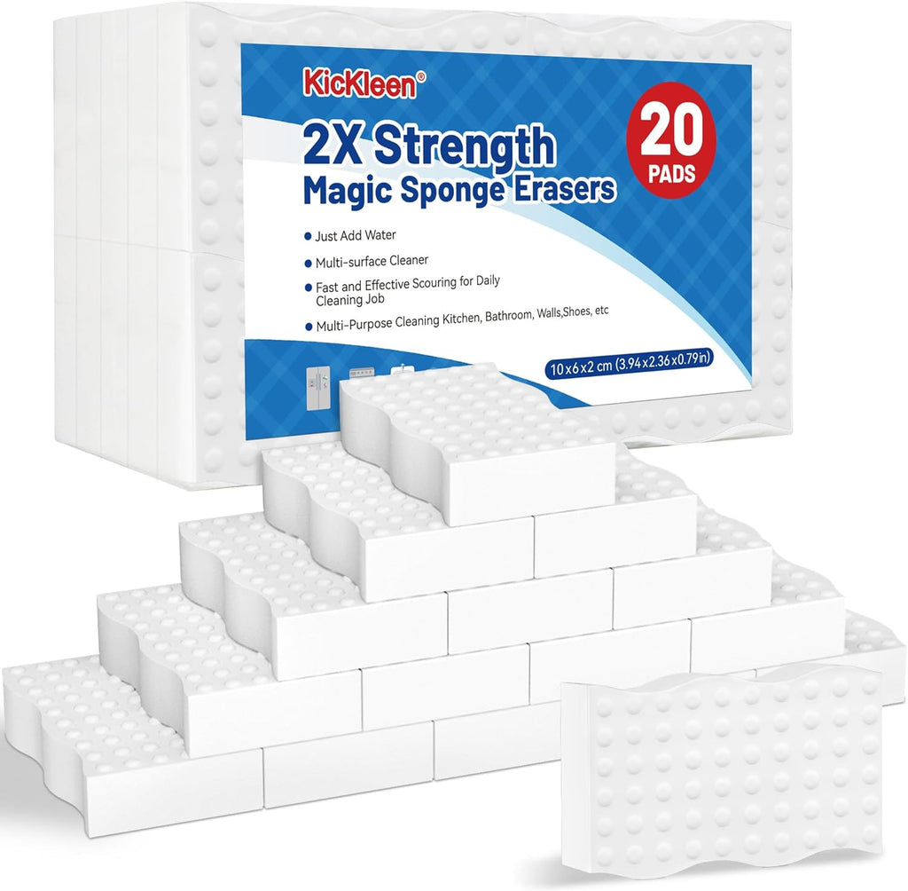 20 Pack Magic Sponges Cleaning Eraser, 2X Density Melamine Sponges