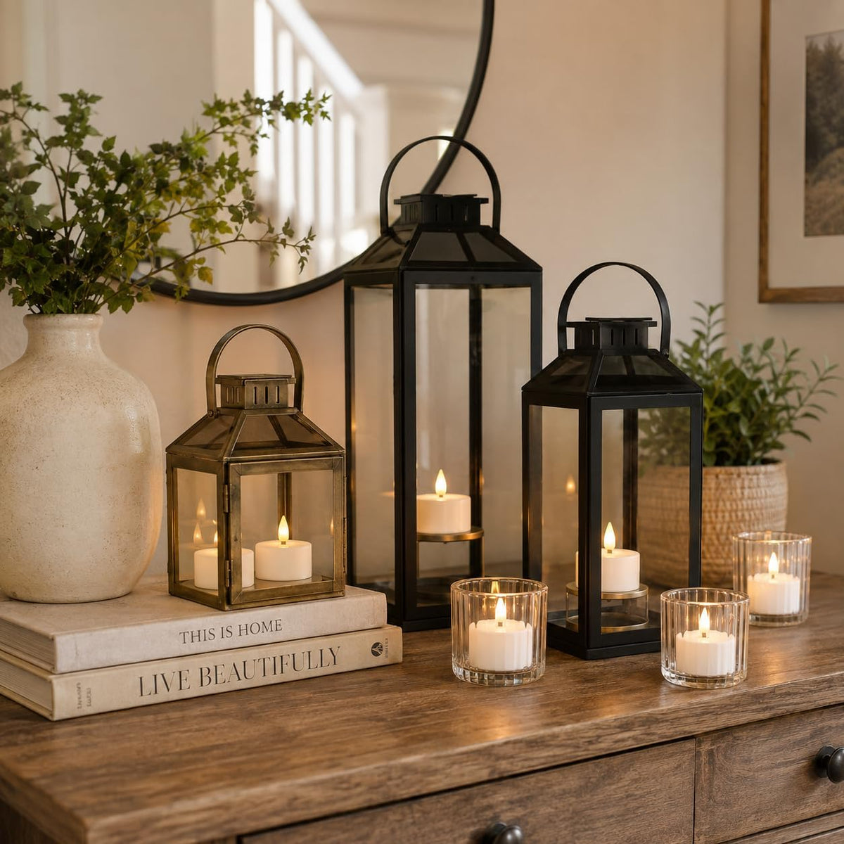 Rechargeable Tealight Flameless Candles, Charging Base, Wedding Table Decor