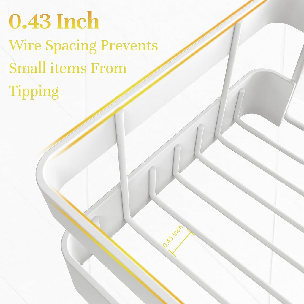 Heavy-Duty Adhesive Shower Shelves, White Storage Shelf