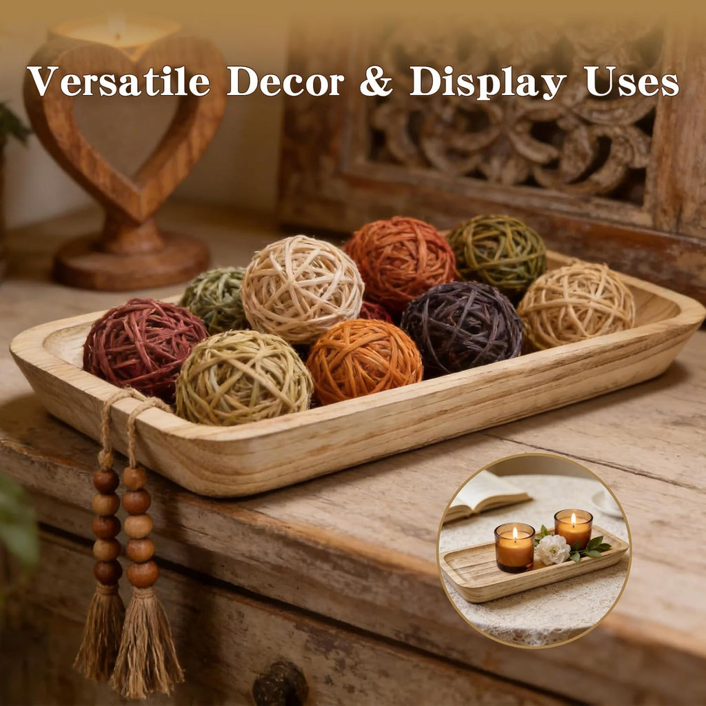 Dough Bowls for Decor, Wooden Dough Bowl – 16 Inch (40.9×14.8cm) Rustic Wooden Dough Bowl for Home Decor, Table Centerpiece, Farmhouse & Rustic Style Decor Accent