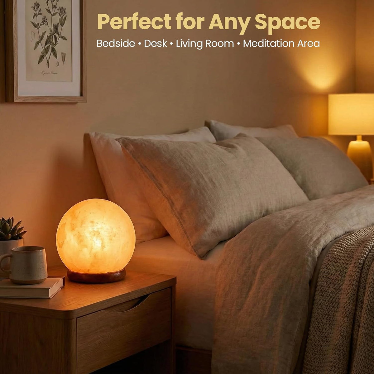 Himalayan Salt Lamp, Globe Shape, 6 Inch, with Dimmer