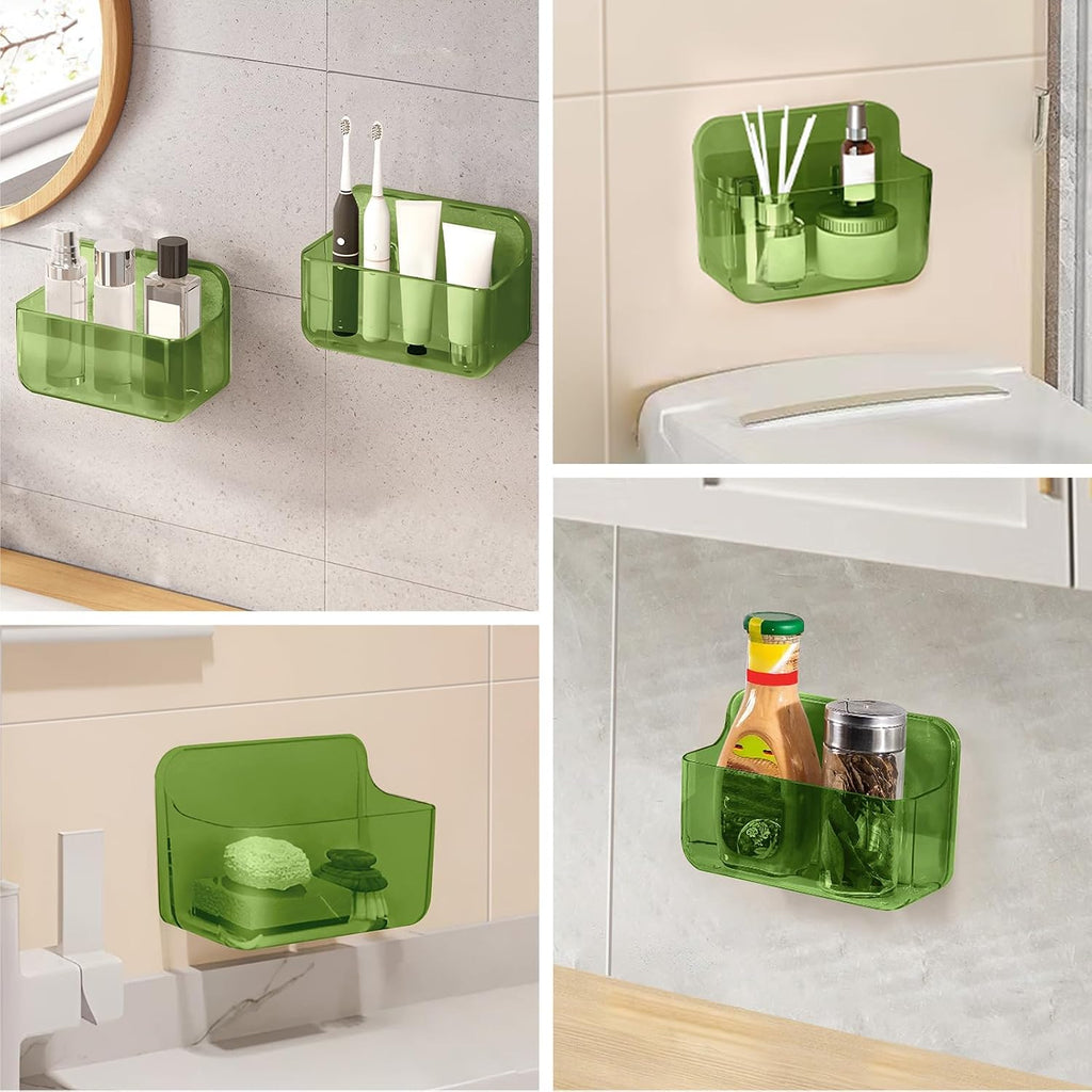 CGBE 2-Pack Cabinet Door Organizer, Self Adhesive Bathroom Shelves, Green