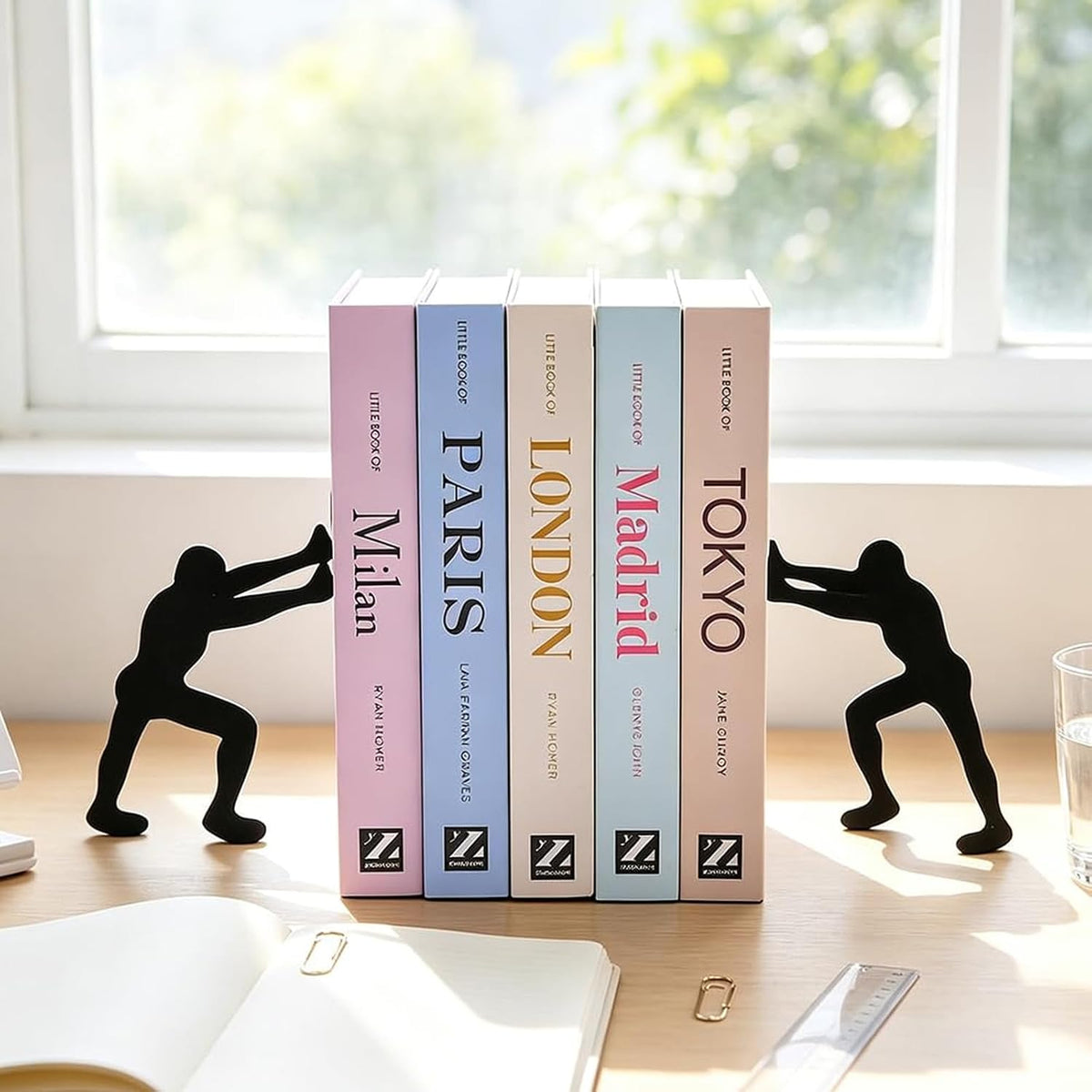Human Silhouette Metal Bookend for Shelves