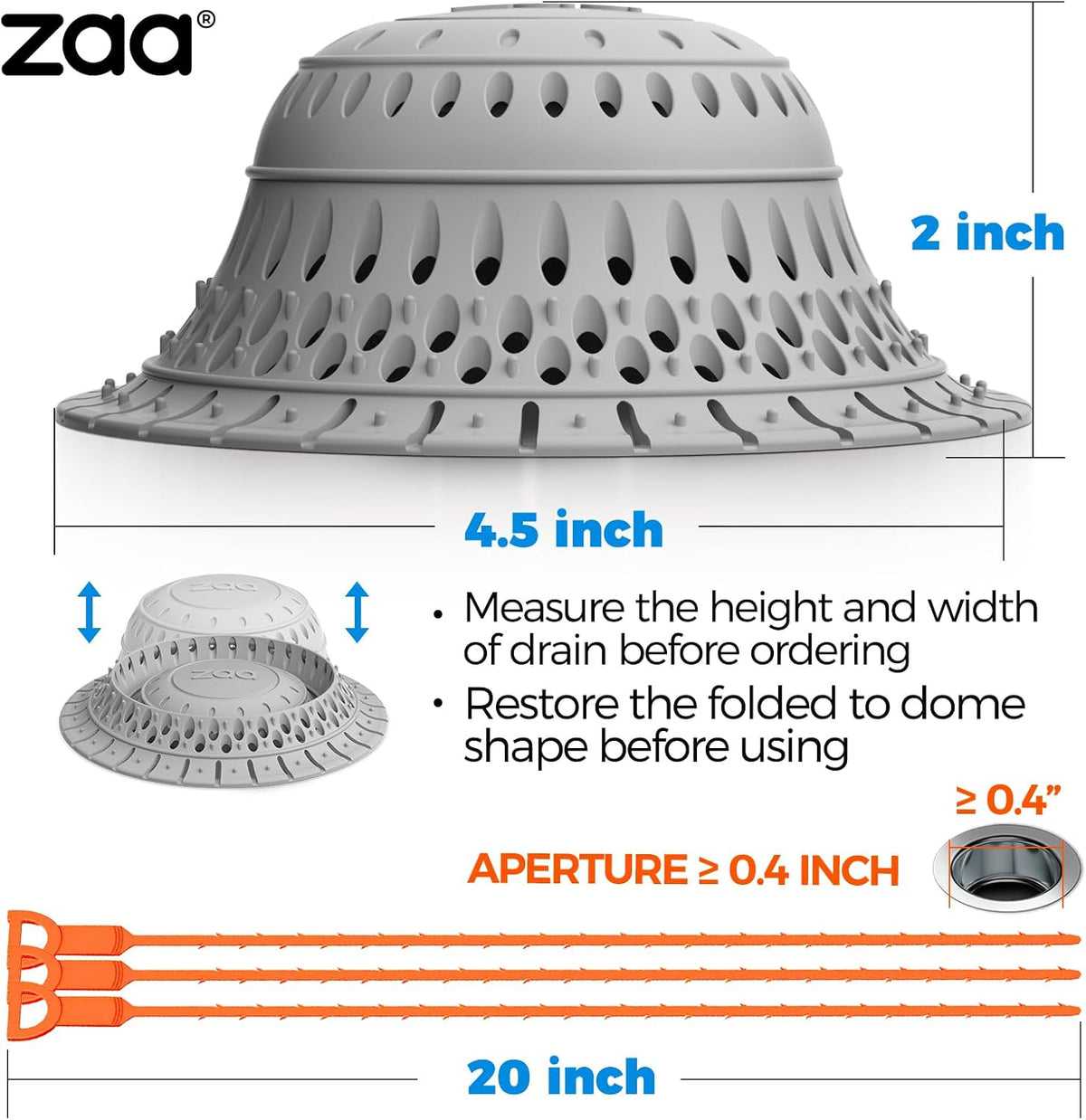 zaa Bathtub Drain Strainer Silicone Bathroom Stopper Fixture Accessories