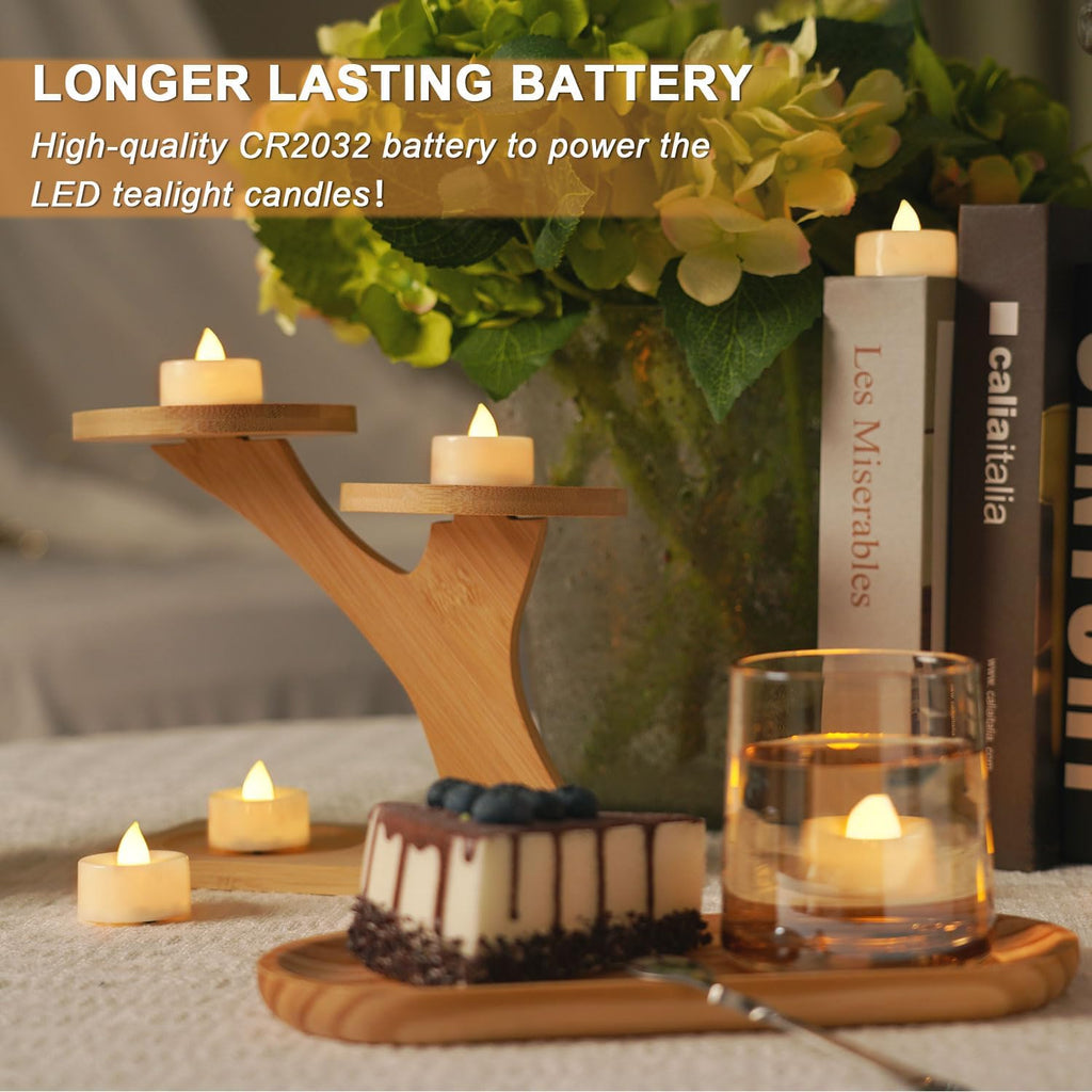 BEICHI 24Pack Battery Operated Tea Lights with Timer, 6H Timer Built-in