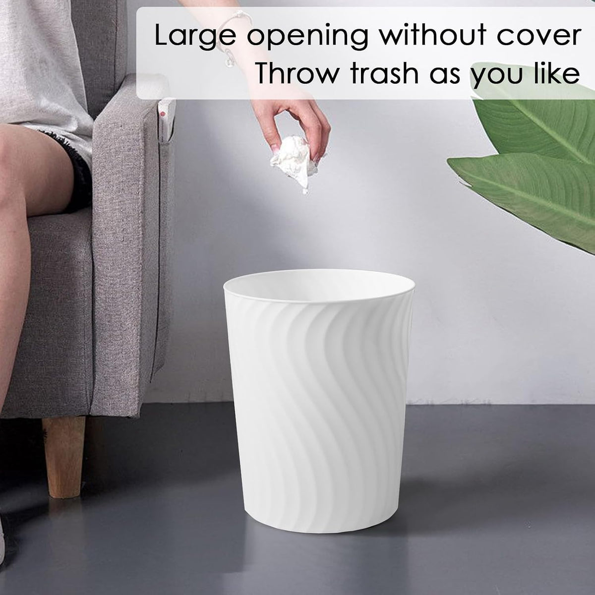 YGJT Small Trash Can, 6 Pack 1.8 Gallons Bathroom Trash Can with Trash Bags