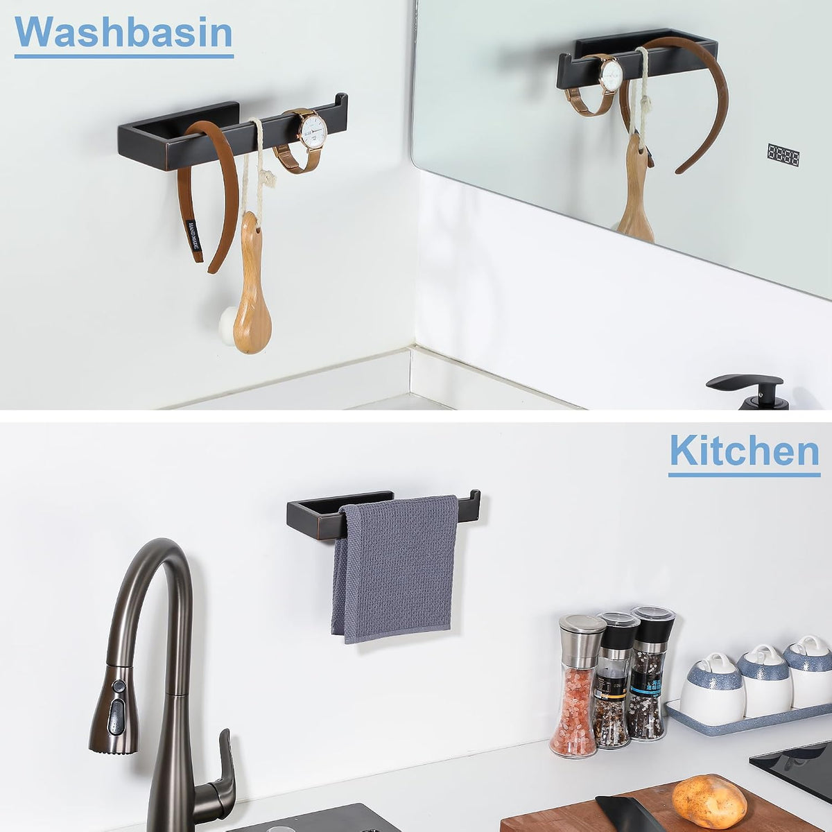 Sayayo Bathroom Hand Towel Holder, Oil Rubbed Bronze Towel Bar Wall Mounted