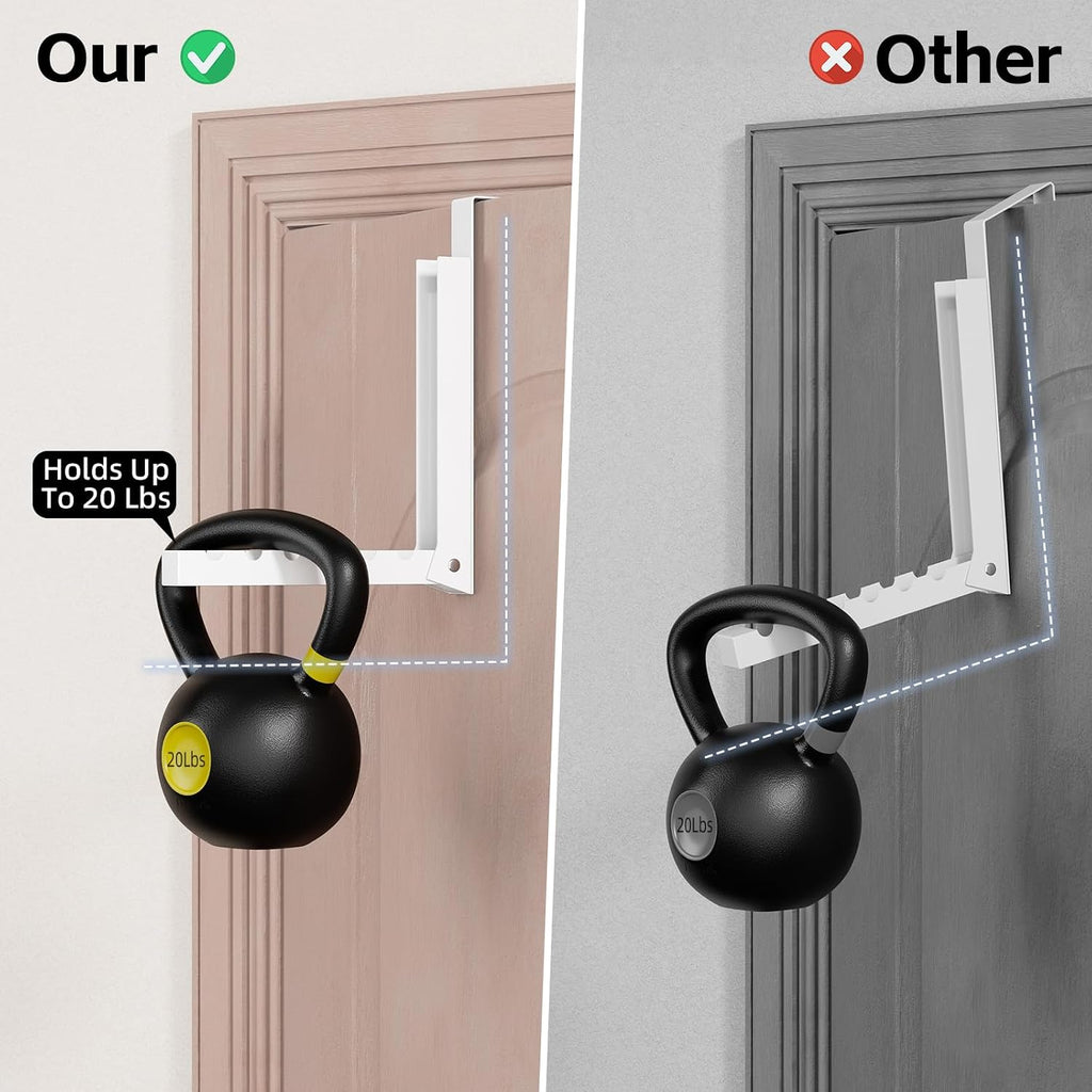 Over the Door Hook, Door Hooks for Hanging Towels, Bags,Coats,Umbrellas, Mirrors, Over Door Dual-Hook, Suitable for Bathrooms, Bedrooms, Laundry Rooms, Kitchens, Storage Rooms (White-4-BK)