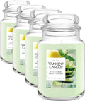 Yankee Candle Cucumber Mint Cooler Scented Candle, 22oz Jar, Large (Pack of 4)