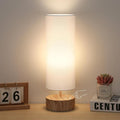 Touch Table Lamp with Wood Grain Metal Base, 3 Way Dimmable Bedside Lamp