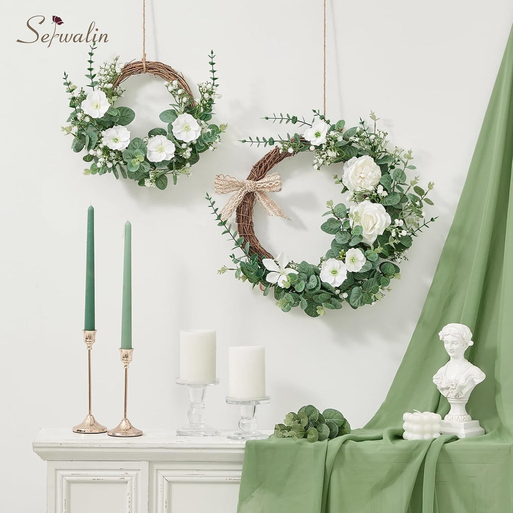 Serwalin 50PCS Mixed Eucalyptus Stems with Baby's Breath Greenery