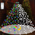 Wafloter 9.2ft x 16 Lines Multicolor to White Color Changing Christmas Tree Lights with Ring, 480 LEDs Xmas String Lights w/Remote,11 Light Mode, Timer & Memory for 5-9.2ft Christmas Tree Decorations